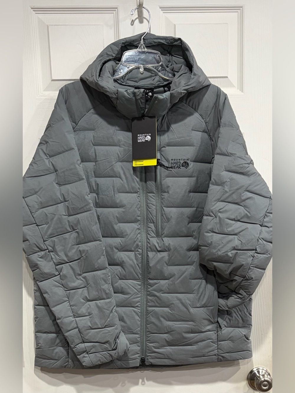 Mountain Hardwear Men's Large Stretchdown Hoody Hoodie Jacket Puffer Grey NWT